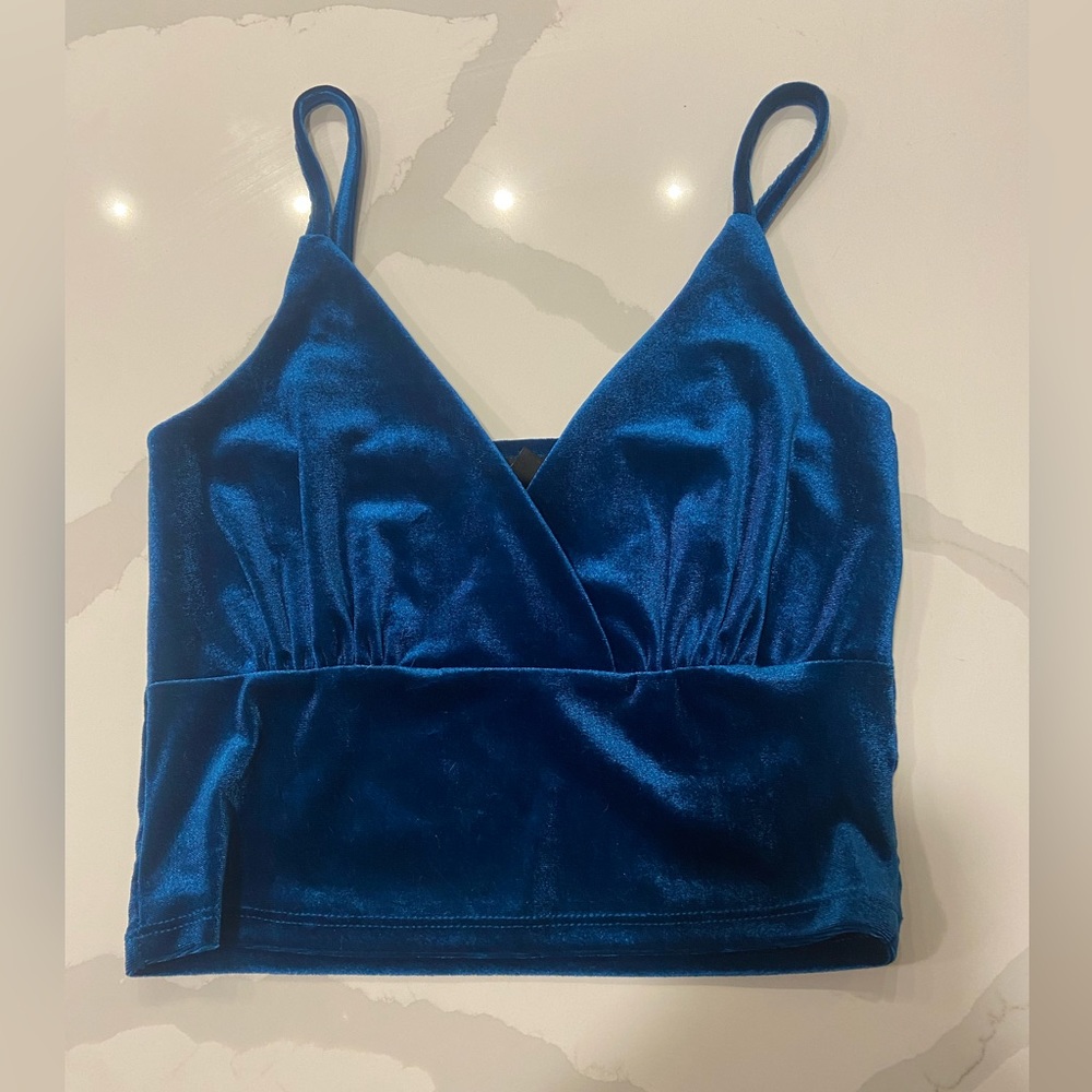 Blue velvet top size medium